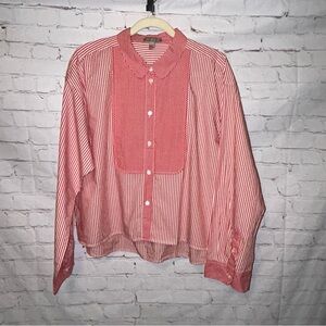 J. Crew gingham and striped button down shirt women’s size L NWT